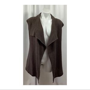 Fenn Wright Manson Cardigan Cable Knit Back Brown Sleeveless Knit Open